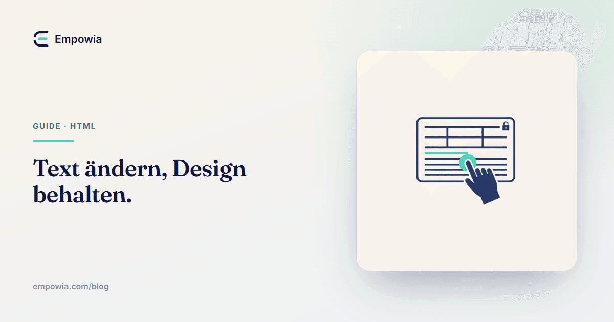 HTML-Text ändern, ohne das Layout zu zerstören